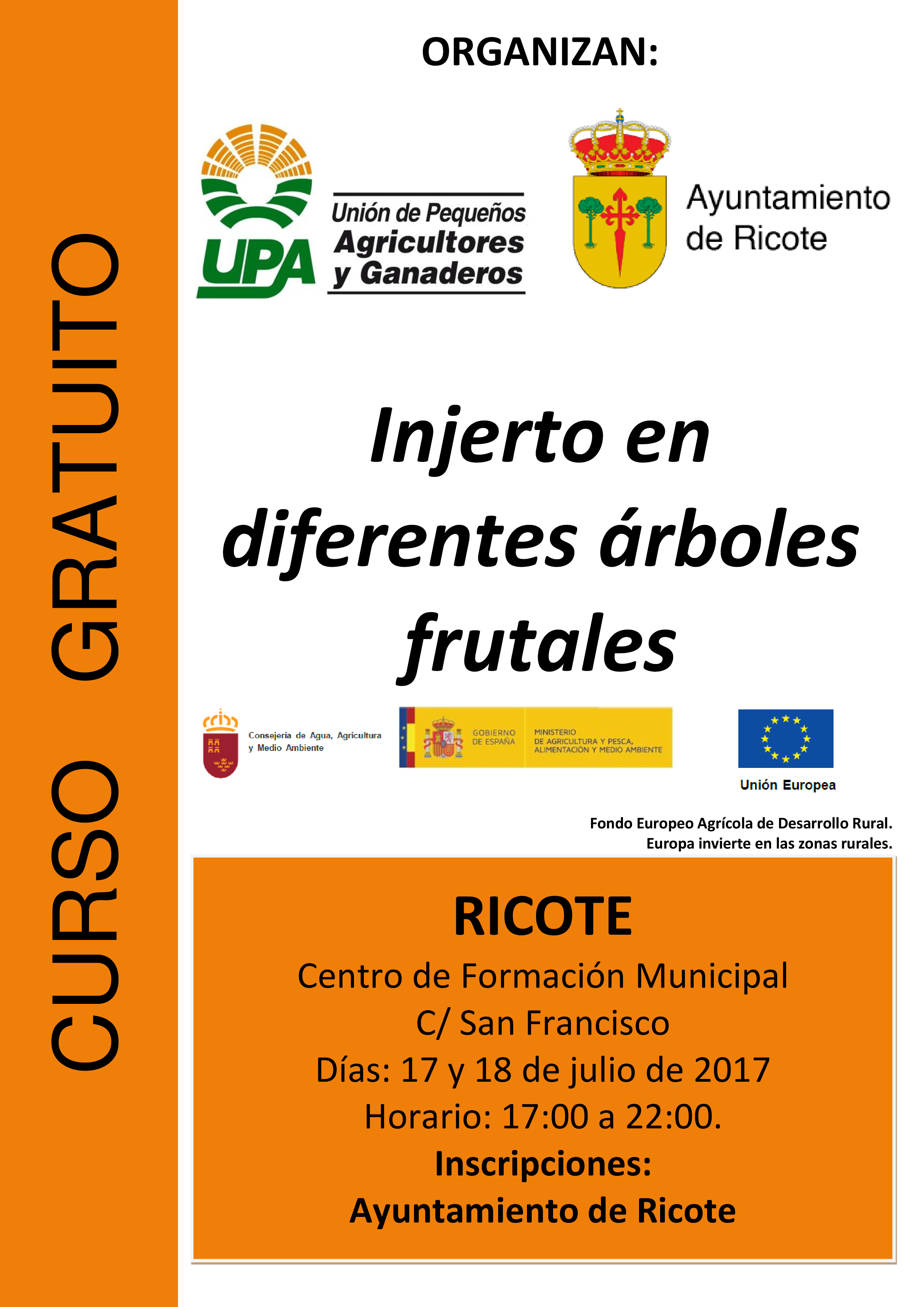 Curso de injerto de árboles frutales | Ayuntamiento de Ricote