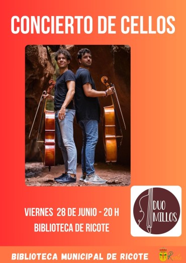Concierto de cellos a cargo del Duo Millos